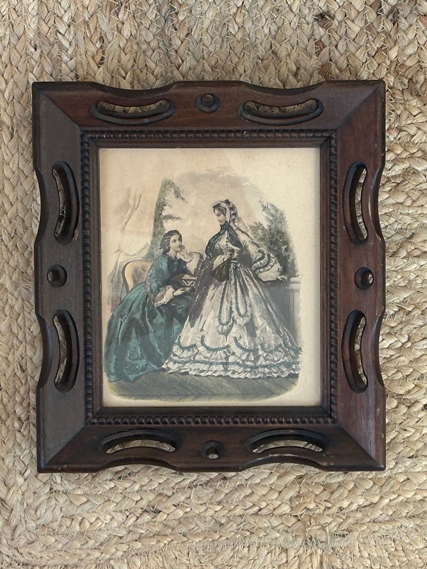 Antique Hand-Colored Fashion Plate, 1860s