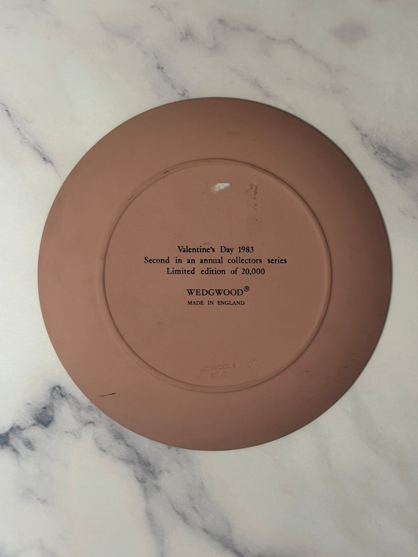 Wedgwood Pink Jasperware 1983 Valentine Plate (Limited Edition)