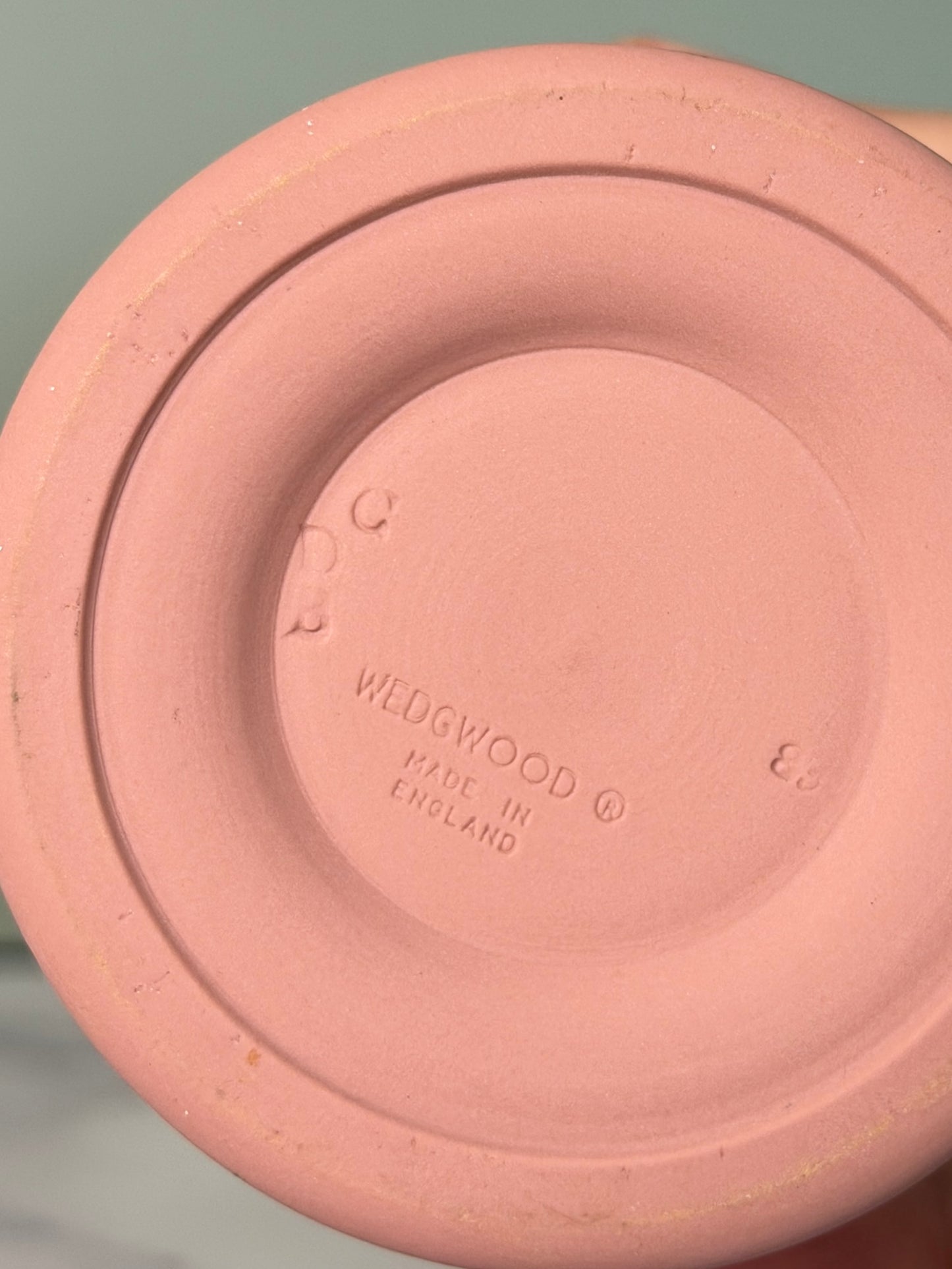 Wedgwood Pink Jasperware Trumpet Vase