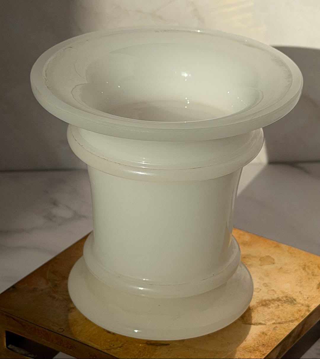 White Opaline Column Urn