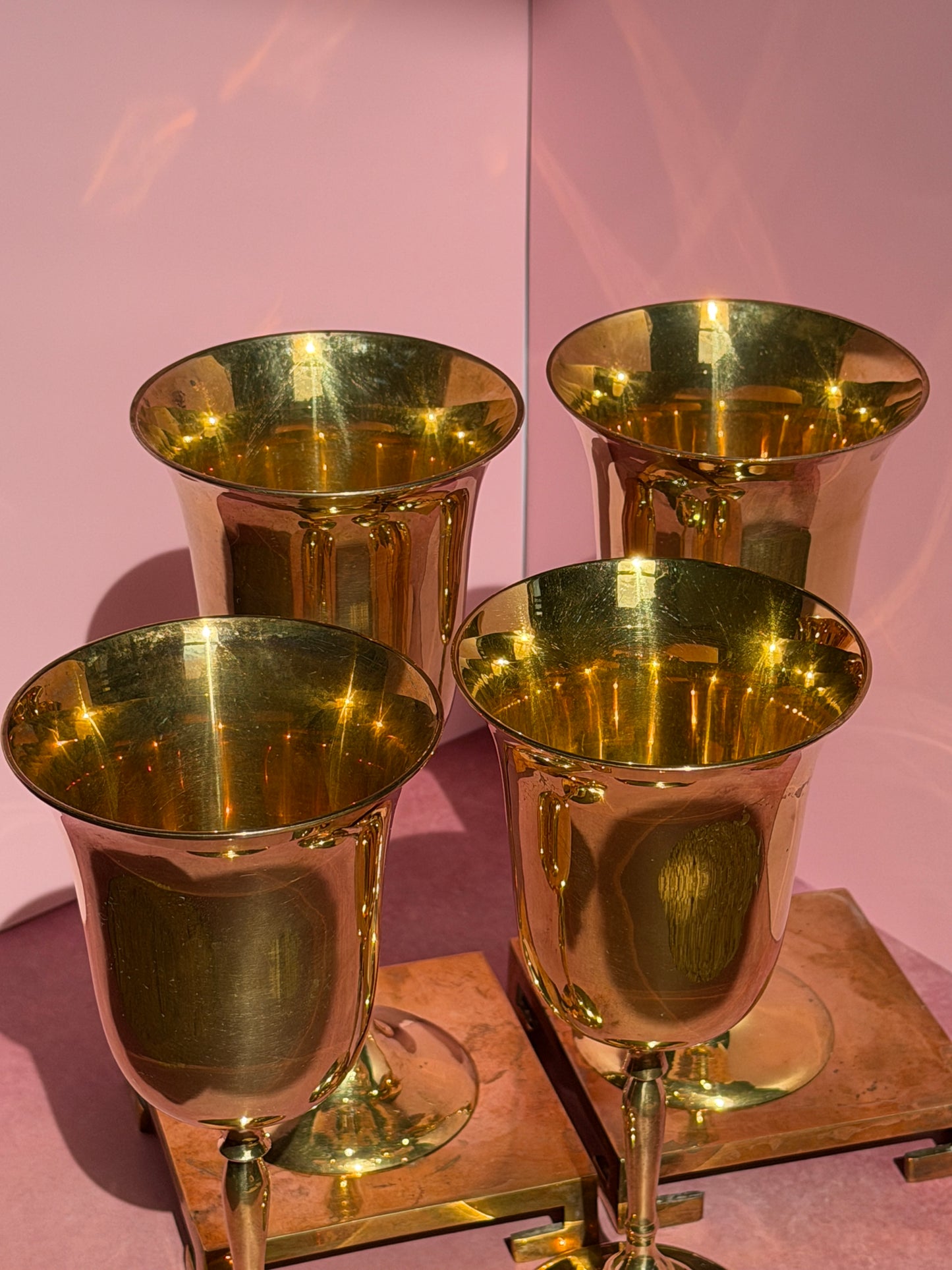 Brass Wine Goblets (Set of Four)