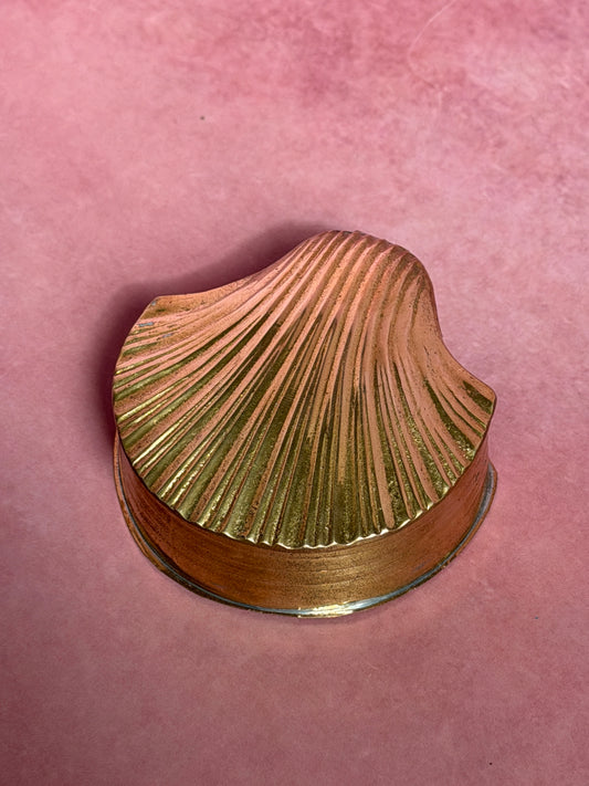 Brass Scallop Shell Trinket Box