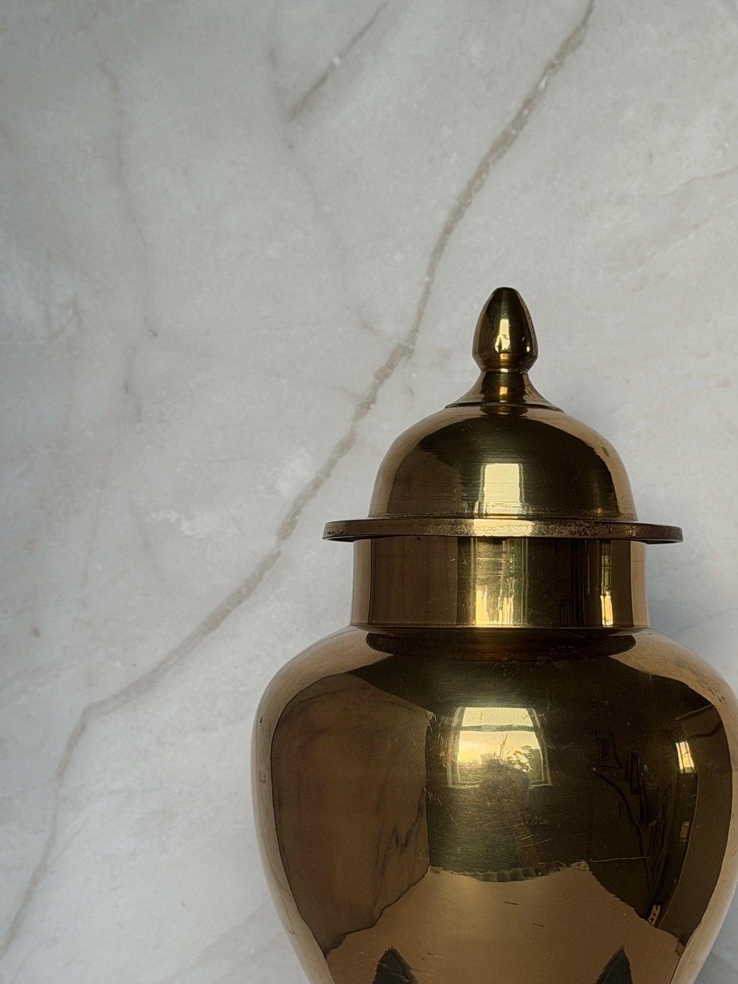 MCM Solid Brass Ginger Jar