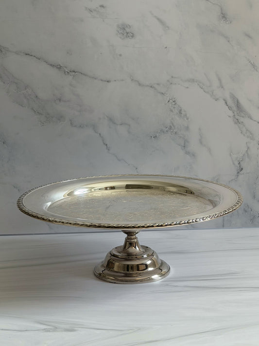 Vintage Oneida Silverplate Pedestal Serving Tray