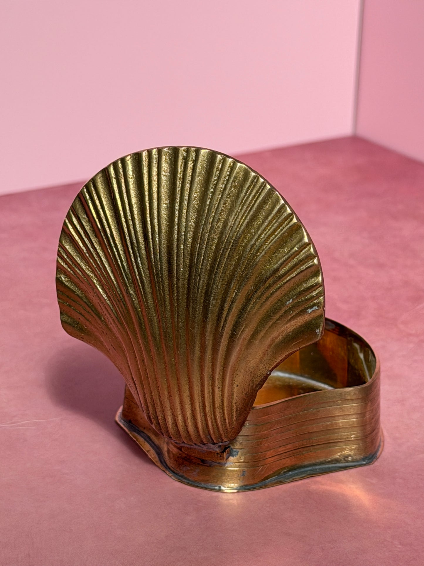 Brass Scallop Shell Trinket Box