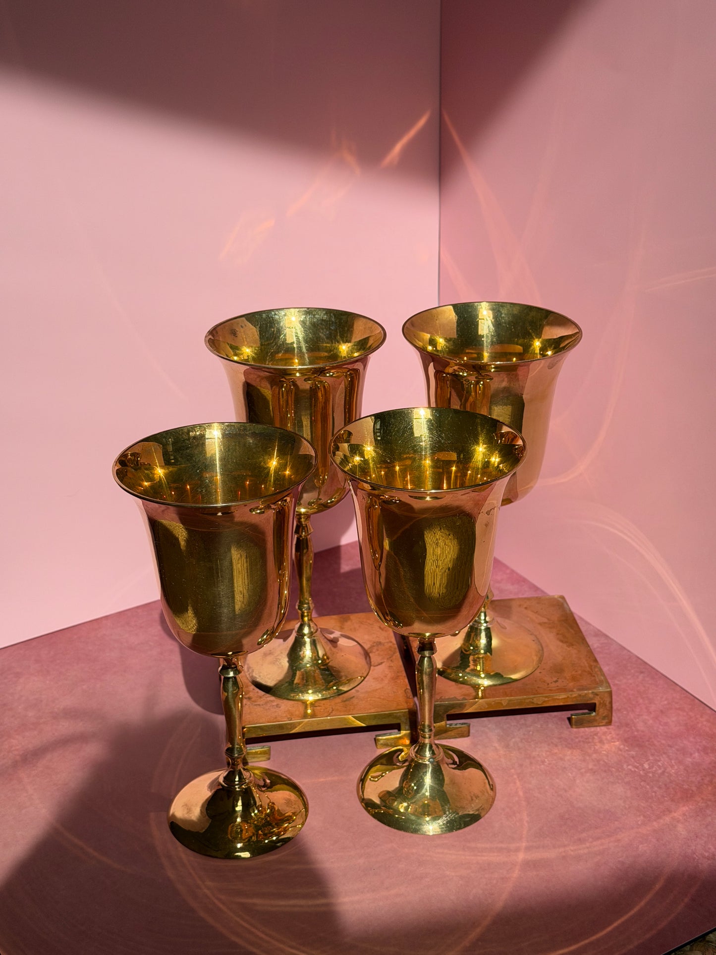 Brass Wine Goblets (Set of Four)