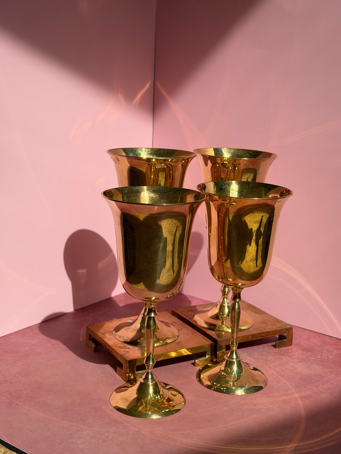 Brass Wine Goblets (Set of Four)