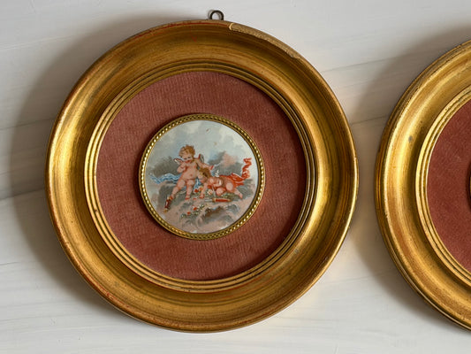 Vintage Gilt Cherub Wall Art (Set of Three)