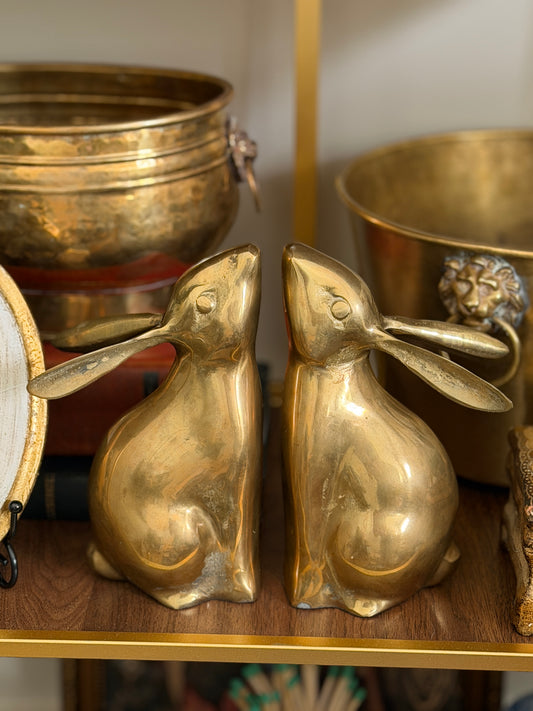 Brass Bunny Bookends (Pair)