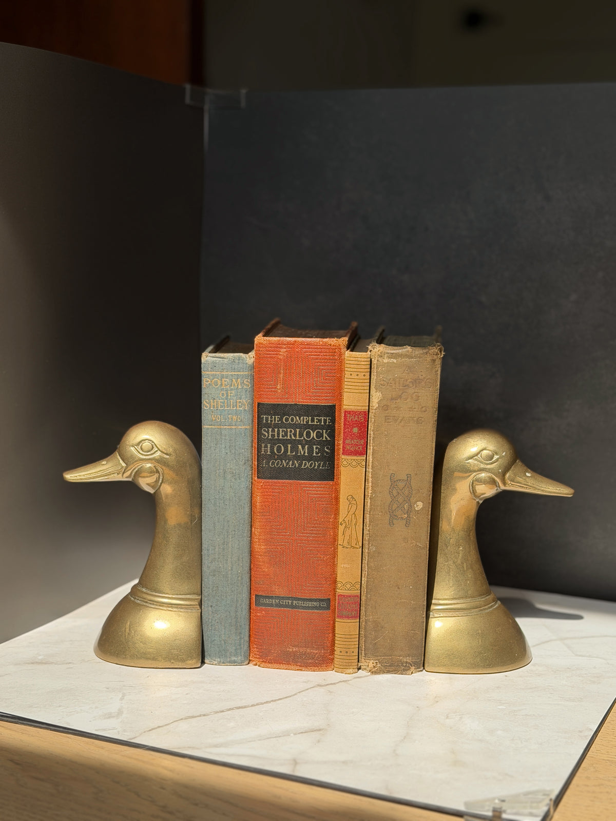 MCM Brass Duck Head Bookends