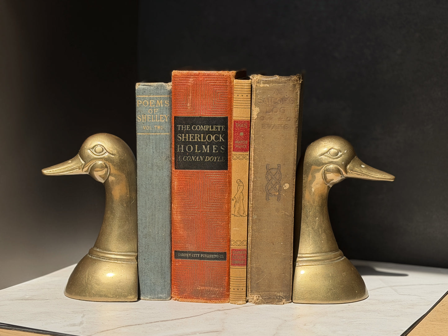 MCM Brass Duck Head Bookends