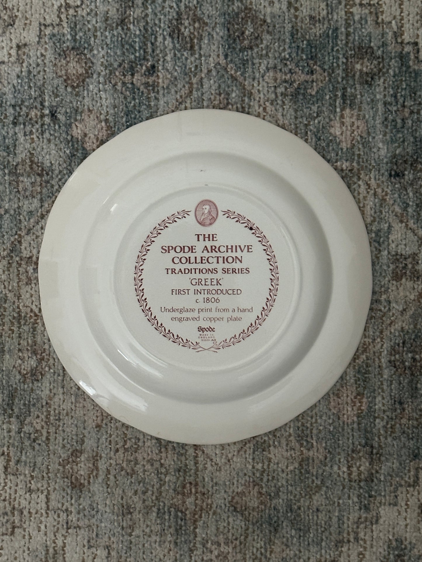 Spode Archive Collection "Greek" Display Plate | Red Transferware