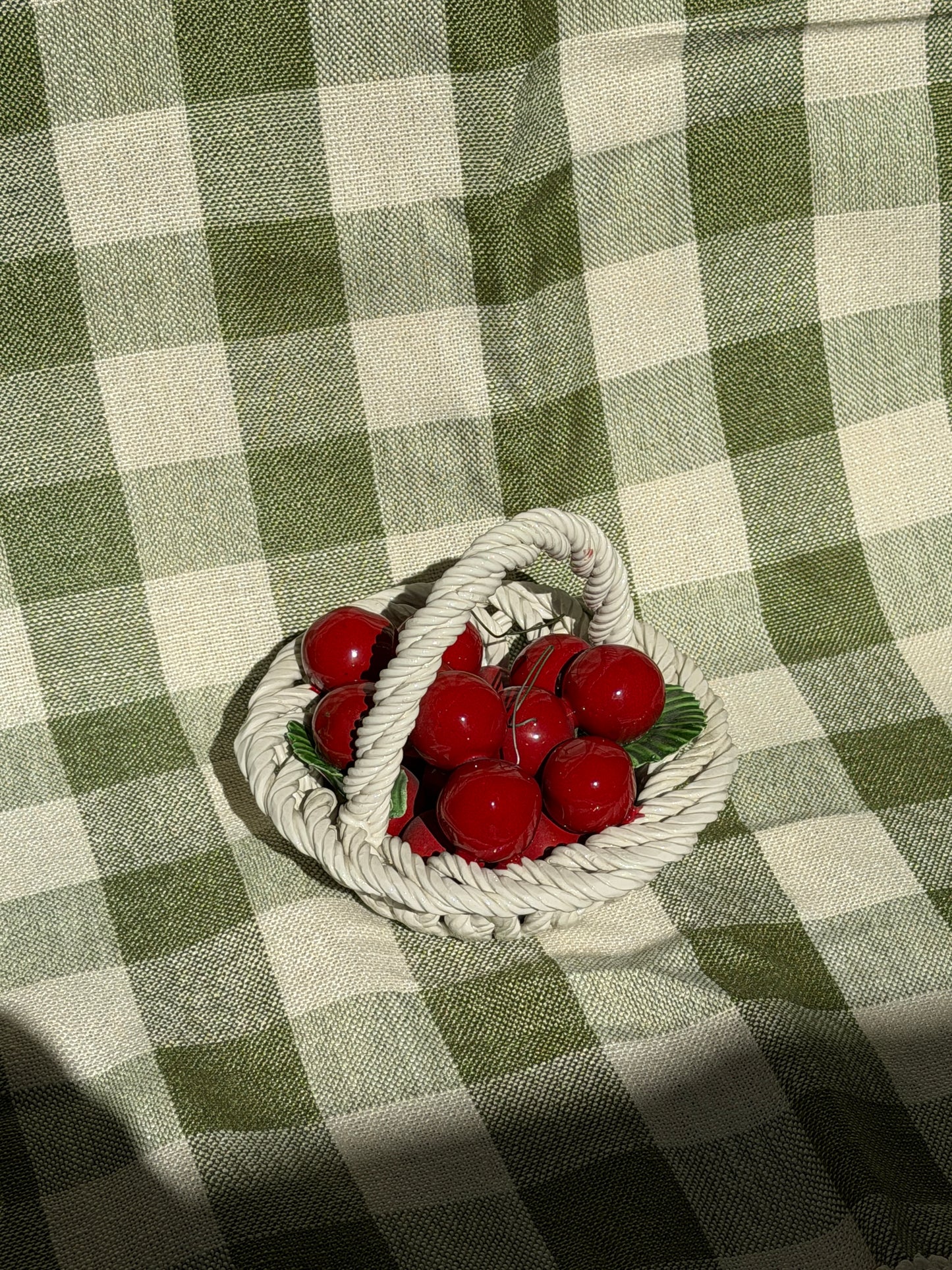 Italian Capodimonte-Style Cherry Basket