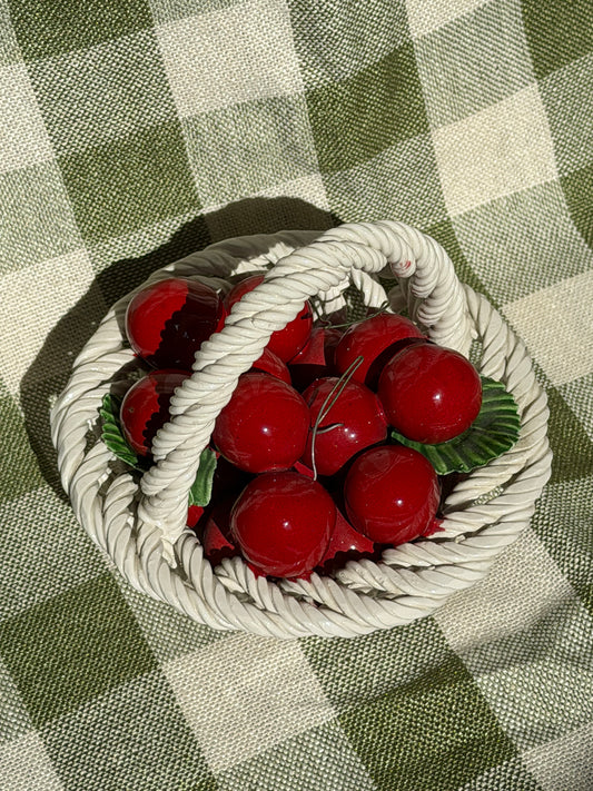 Italian Capodimonte-Style Cherry Basket