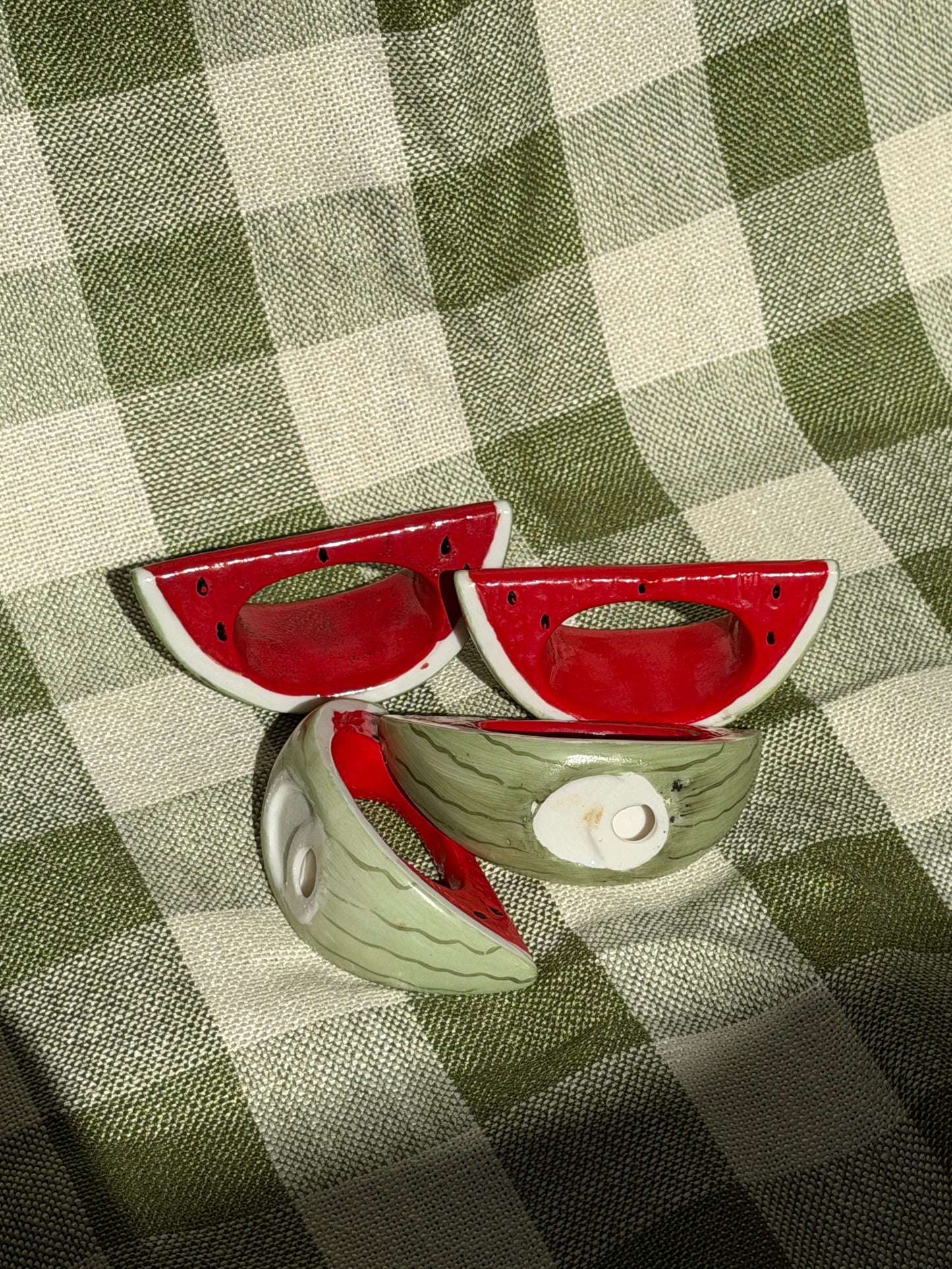 Ceramic Watermelon Napkin Rings (Set of 4)
