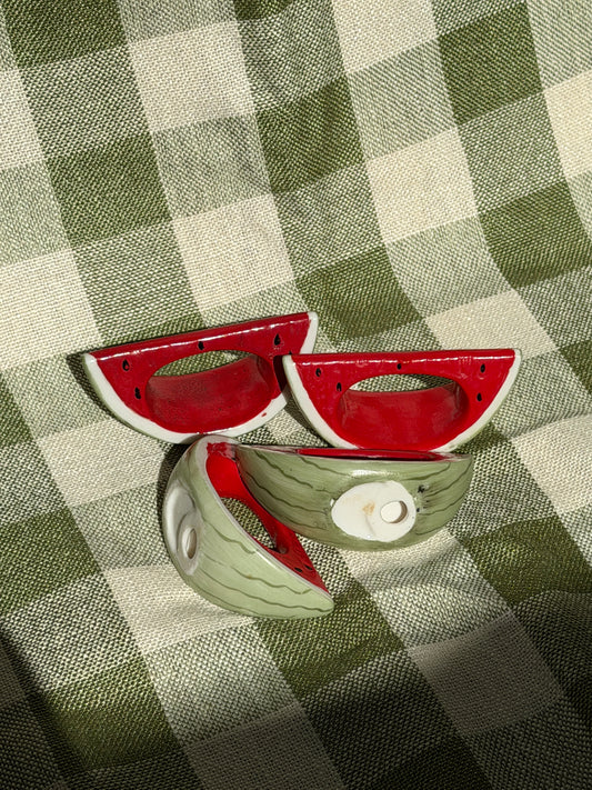 Ceramic Watermelon Napkin Rings (Set of 4)