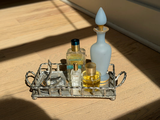 Silver Bamboo Vanity Tray