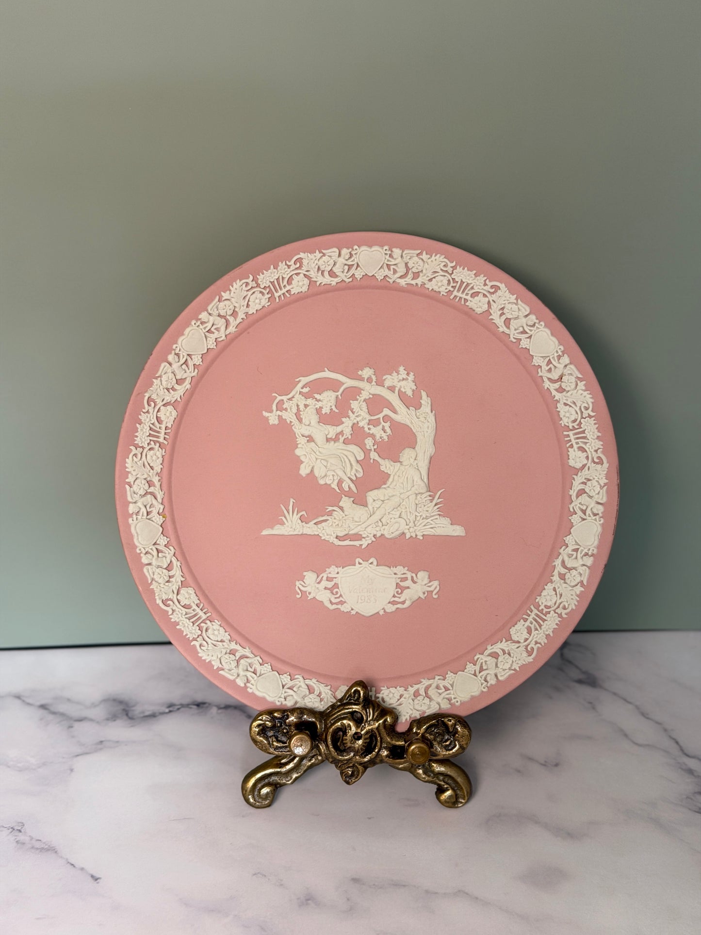 Wedgwood Pink Jasperware 1983 Valentine Plate (Limited Edition)