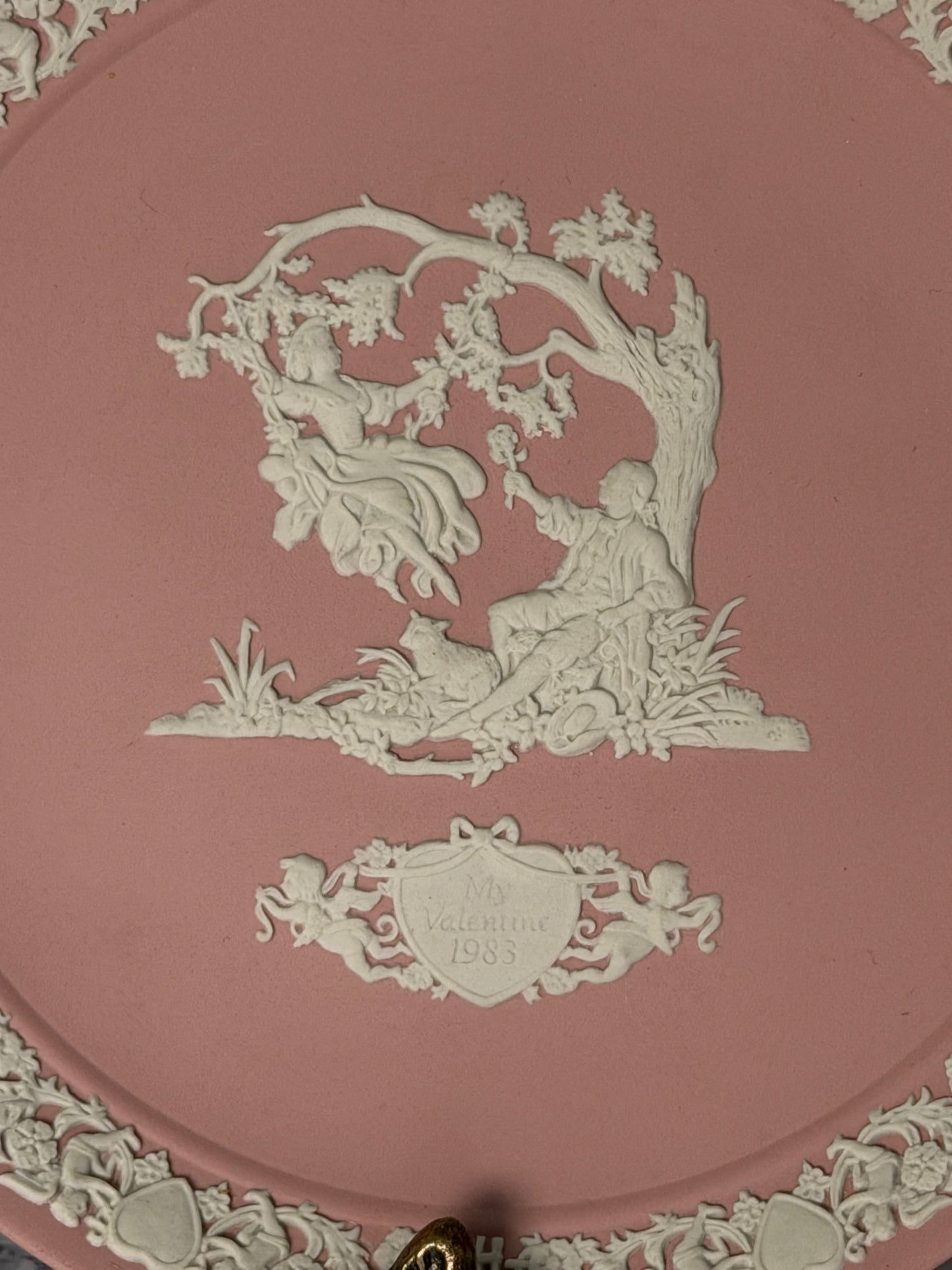 Wedgwood Pink Jasperware 1983 Valentine Plate (Limited Edition)