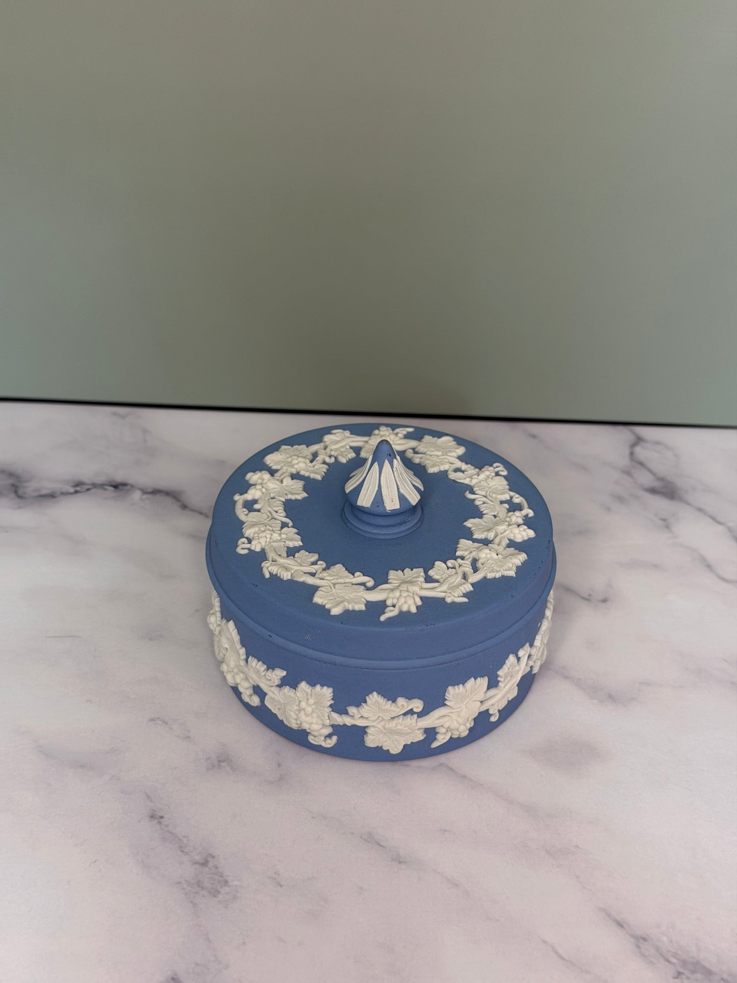Wedgwood Blue Jasperware Lidded Trinket Box