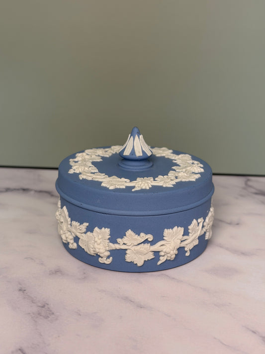 Wedgwood Blue Jasperware Lidded Trinket Box
