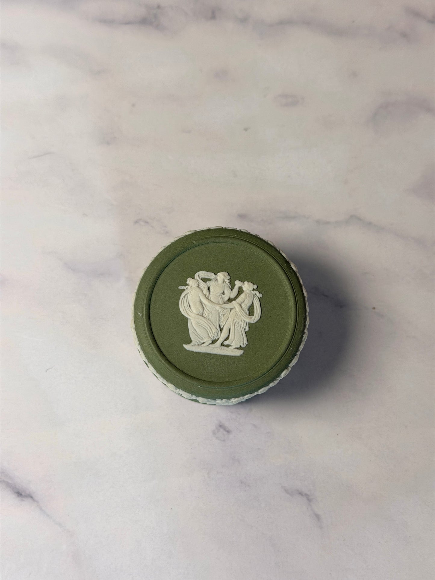 Wedgwood Sage Jasperware Pill Box