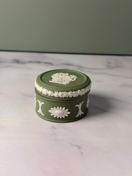 Wedgwood Sage Jasperware Pill Box