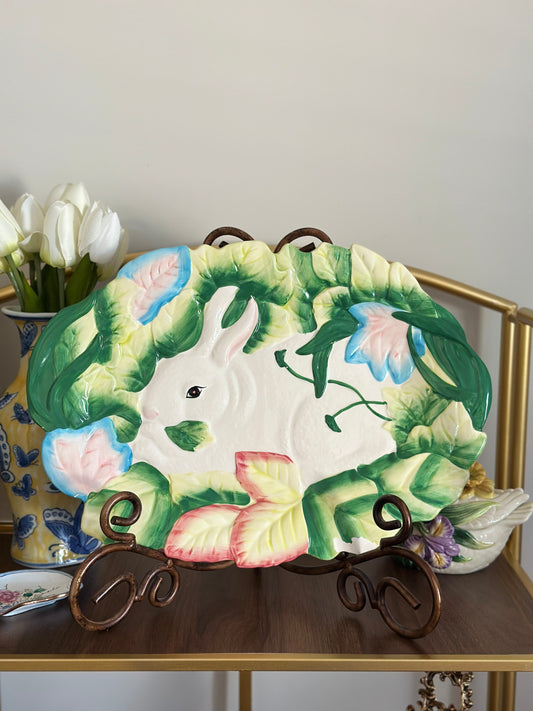 Majolica-Style Bunny Platter