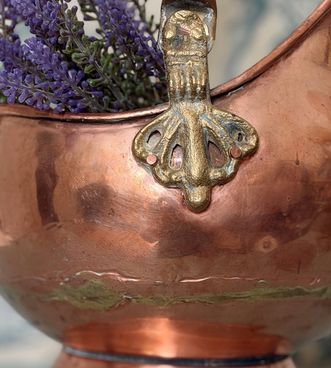 Antique Copper & Brass Coal Scuttle