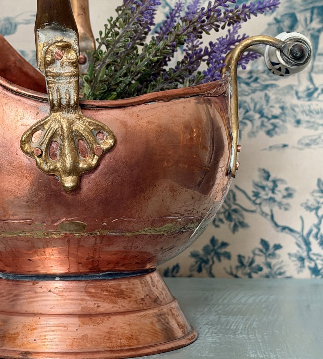 Antique Copper & Brass Coal Scuttle