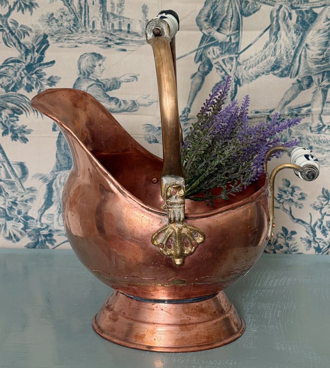 Antique Copper & Brass Coal Scuttle