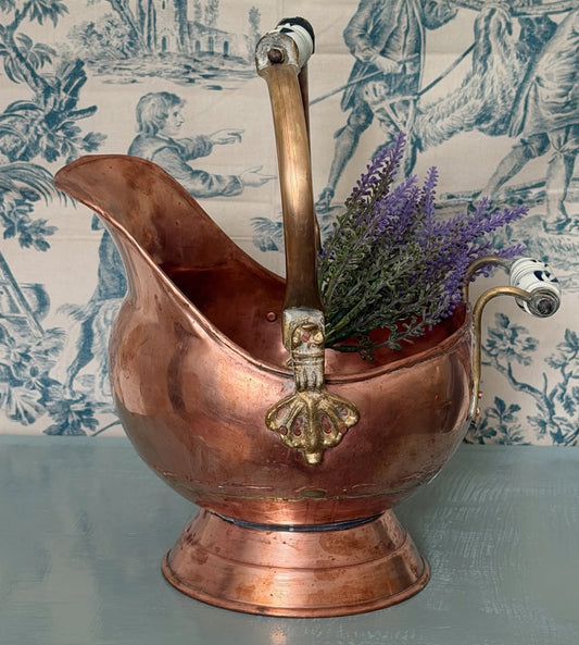 Antique Copper & Brass Coal Scuttle