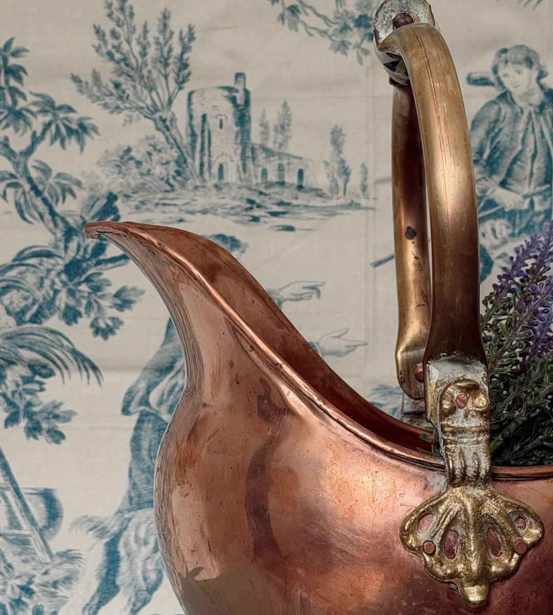 Antique Copper & Brass Coal Scuttle