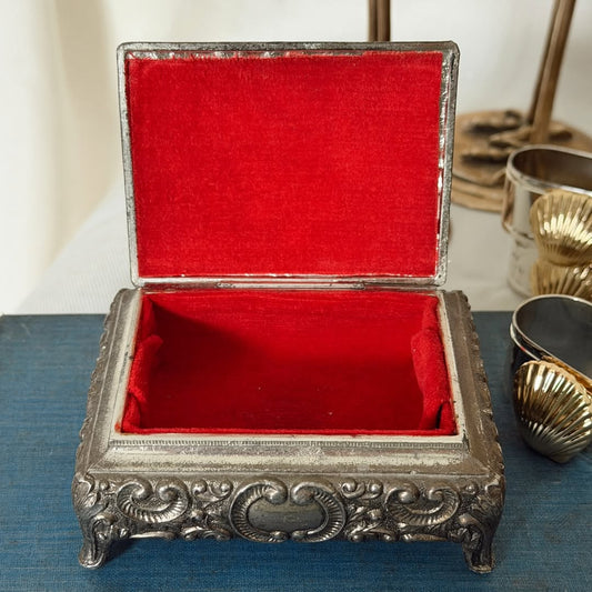 Silvered Repoussé Jewelry Box
