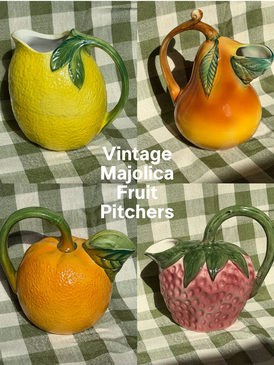 Italian Majolica Fruit Pitchers