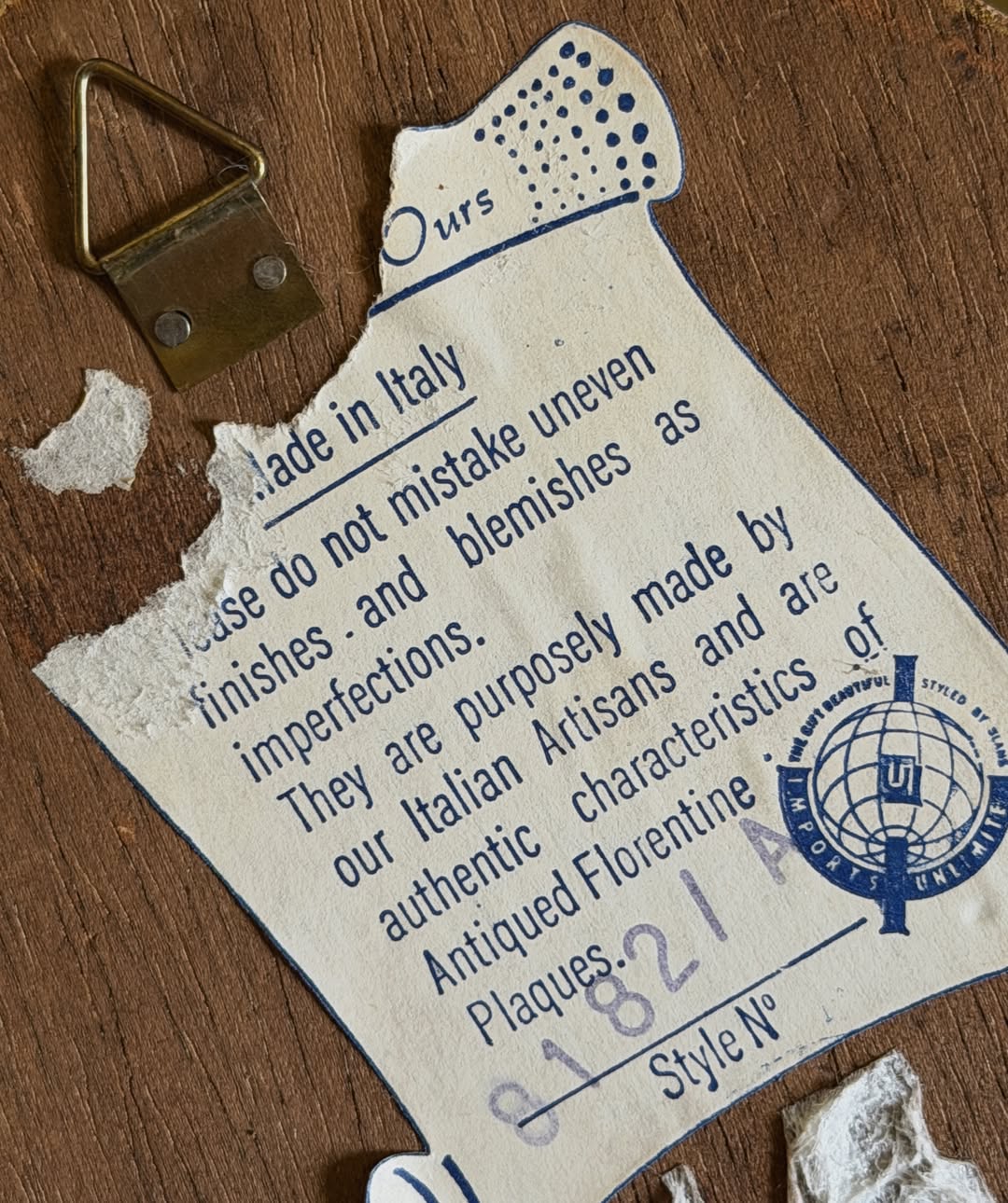 Florentine Still-Life Plaque, Made in Italy