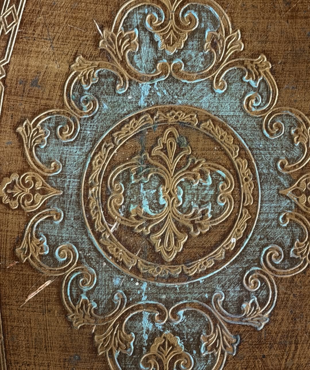 Florentine Turquoise & Gold Tray, Made in Italy, LARGE!