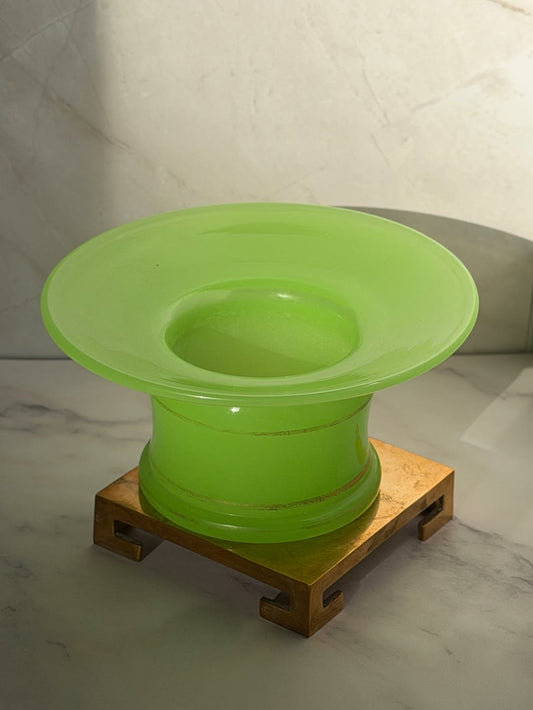 Green Gilt Opaline Bowl / Compote