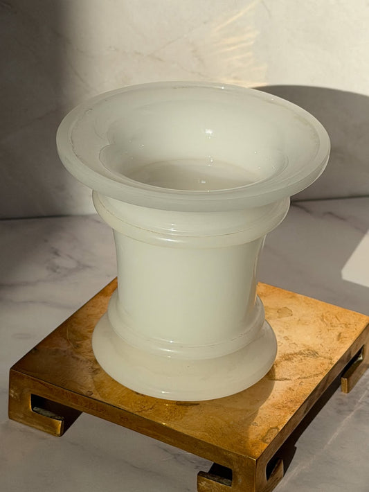White Opaline Column Urn