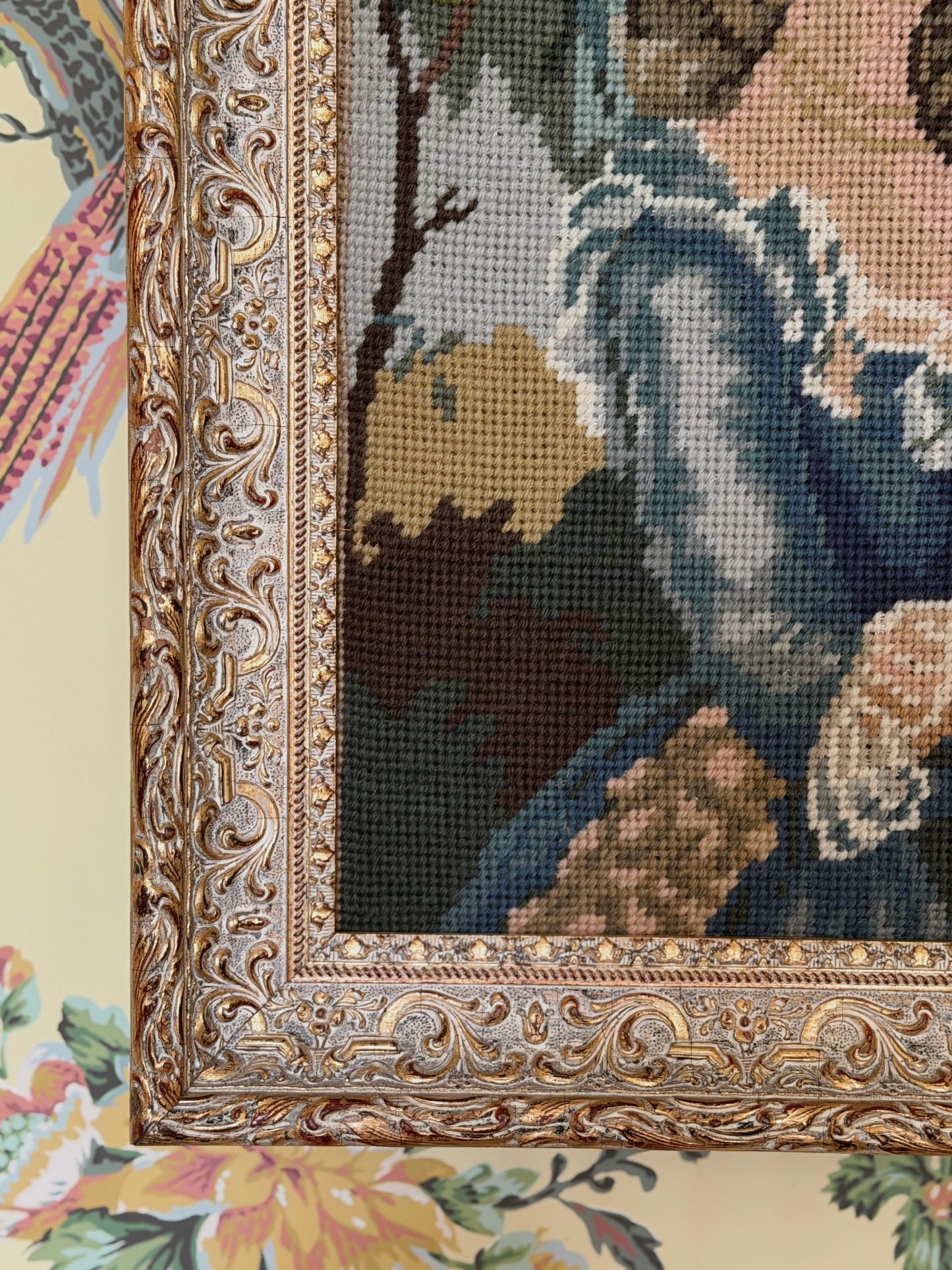 Marie Antoinette Framed Needlepoint Portrait